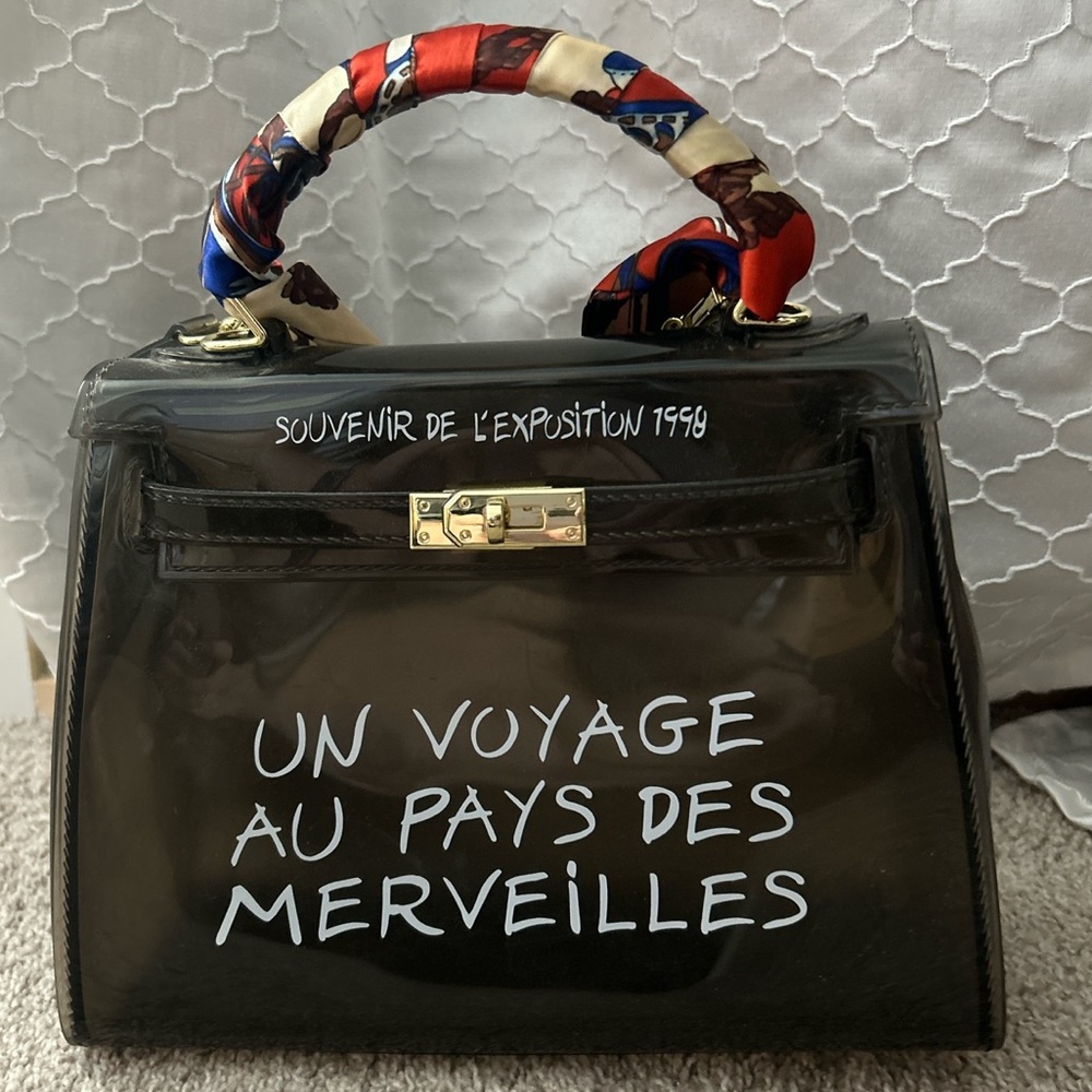 Gray translucent purse